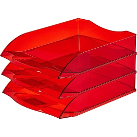 Лоток горизонтальный для бумаг Attache Яркий Офис пластиковый красный