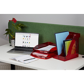 Лоток горизонтальный для бумаг Attache Яркий Офис пластиковый красный