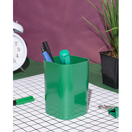 Подставка-стакан для канцелярских принадлежностей Attache зеленая 10x7x7 см