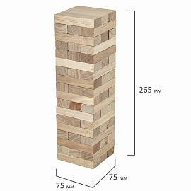 Игра настольная "БАШНЯ", 54 деревянных блока, BRAUBERG HOBBY, 665492 фото Игра настольная "БАШНЯ", 54 деревянных блока, BRAUBERG HOBBY, 665492