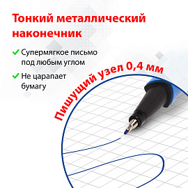 Набор капиллярных ручек (линеров) BRAUBERG 12 шт., АССОРТИ, "Aero", трехгранные, металлический наконечник, линия письма 0,4 мм, 141525
