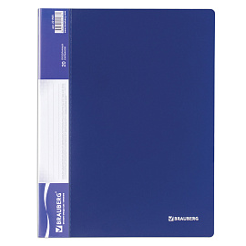 Папка 20 вкладышей BRAUBERG стандарт, синяя, 0,6 мм, 221595 фото Папка 20 вкладышей BRAUBERG стандарт, синяя, 0,6 мм, 221595