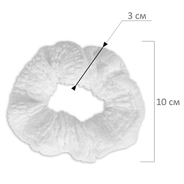Резинка для волос 3х22 см, скранч, белый, MONTE VITA (МОНТЕ ВИТА), 457121