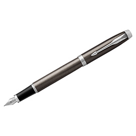 Ручка перьевая PARKER "IM Core Dark Espresso CT", корпус кофейный лак, хромированные детали, синяя, 1931650