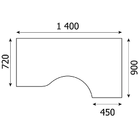 Стол эргономичный Imago правый (венге магия/металлик, 1400х900х755 мм)