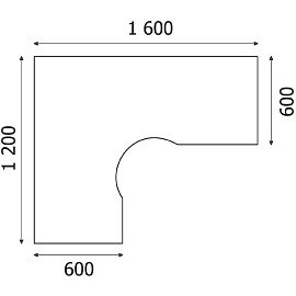 Стол угловой Imago СА-4Л левый (венге/металлик, 1600х1200х755 мм)