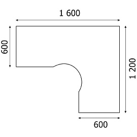 Стол угловой Imago СА-4Пр правый (венге/металлик, 1600х1200х755 мм)