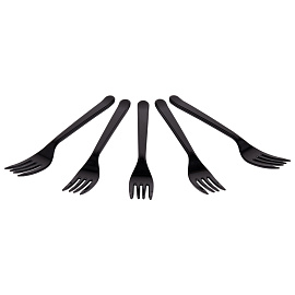 Вилка одноразовая пластиковая 180 мм, черная, КОМПЛЕКТ 50 шт., ЭТАЛОН, WELDAY (ВЭЛДЭЙ), 607838