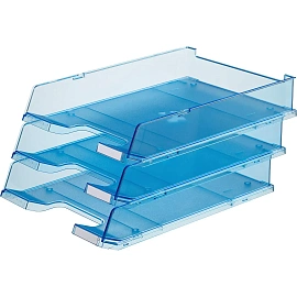 Лоток горизонтальный для бумаг Han пластиковый синий/прозрачный