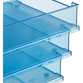 Лоток горизонтальный для бумаг Han пластиковый синий/прозрачный