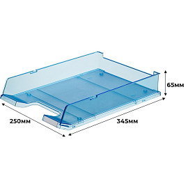 Лоток горизонтальный для бумаг Han пластиковый синий/прозрачный