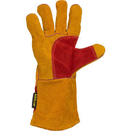 Краги сварщика спилковые усиленные Гренадер на флисовой подкладке пятипалые желтые