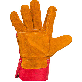 Перчатки рабочие защитные Диггер комбинированные красные/желтые (универсальный размер)