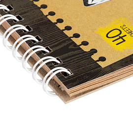 Скетчбук 40л., А5 ArtSpace "Craft style", на гребне, крафт, 80г/м2