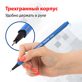 Набор капиллярных ручек (линеров) BRAUBERG 12 шт., АССОРТИ, "Aero", трехгранные, металлический наконечник, линия письма 0,4 мм, 141525