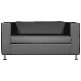 Диван двухместный Аполло черный (искусственная кожа)