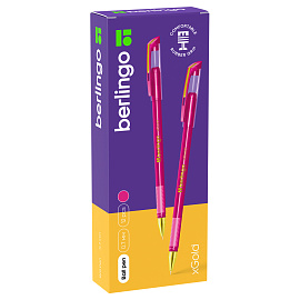 Ручка шариковая Berlingo "xGold" розовая, 0,7мм, игольчатый стержень, грип