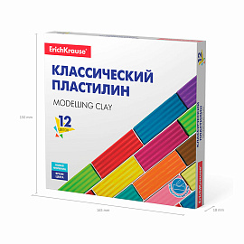 Пластилин классический Erich Krause Basic 12 цветов 192 грамм фото Пластилин классический Erich Krause Basic 12 цветов 192 грамм