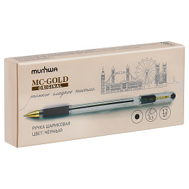 Ручка шариковая неавтоматическая MunHwa MC Gold черная (толщина линии 0.3 мм)