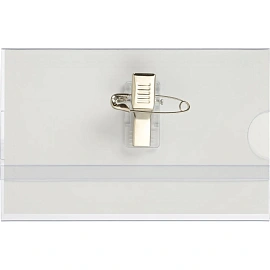 Бейдж Attache горизонтальный 90х55 мм белый булавка/зажим (размер вкладыша: 90х55)