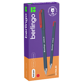 Ручка шариковая Berlingo "Ultra X2" красная, 0,7мм, игольчатый стержень