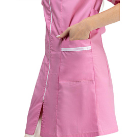 Халат медицинский женский м09-ХЛ розовый (размер 44-46, рост 158-164)