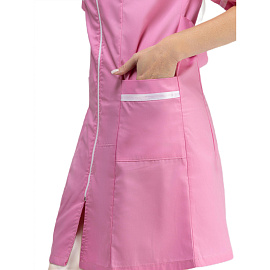 Халат медицинский женский м09-ХЛ розовый (размер 60-62, рост 158-164)