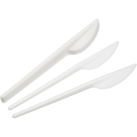 Нож одноразовый пластиковый Выбор есть белый 155 мм (100 штук в упаковке)