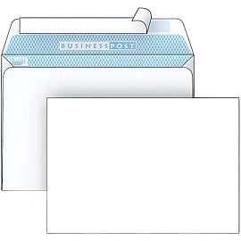 Конверт BusinessPost C5 90 г/кв.м белый стрип с внутренней запечаткой (50 штук в упаковке)