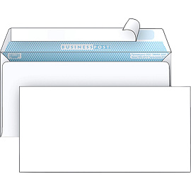 Конверт BusinessPost E65 90 г/кв.м белый стрип с внутренней запечаткой (50 штук в упаковке)