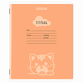 Тетрадь 12 л. BRAUBERG клетка, обложка картон, УШИ-ЛАПЫ-НОС, 107278