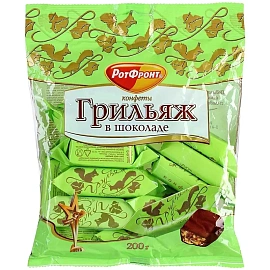 Конфеты шоколадные Рот Фронт Грильяж в шоколаде 200 г