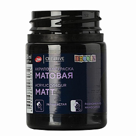 Краска акриловая матовая "Декола", банка 50 мл, черная, Невская Палитра, 14328810