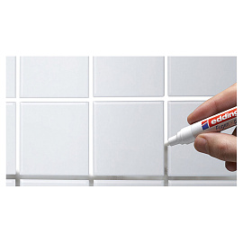 Маркер промышленный перманентный Edding на водной основе для межплиточных швов (кафель) белый 2-4 мм (E-8200)