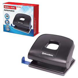 Дырокол BRAUBERG "Extra", до 20 листов, черный, 229091 фото Дырокол BRAUBERG "Extra", до 20 листов, черный, 229091