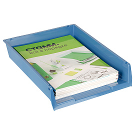 Лоток для бумаг горизонтальный СТАММ "Респект", сетчатый, сине-голубой фото Лоток для бумаг горизонтальный СТАММ "Респект", сетчатый, сине-голубой
