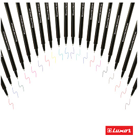 Набор капиллярных ручек Luxor "Fine Writer 045" 20цв., 0,8мм, пластиковая банка