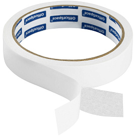 Клейкая лента двусторонняя OfficeSpace, 19мм*10м, бумажная основа фото Клейкая лента двусторонняя OfficeSpace, 19мм*10м, бумажная основа