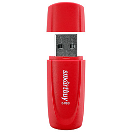 Память Smart Buy "Scout" 64GB, USB 2.0 Flash Drive, красный