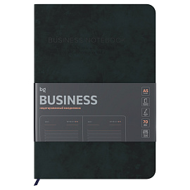 Ежедневник недатированный, А5, 136л., мягкий переплет, кожзам, BG "Business. Graphite", темно-серый