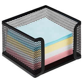 Подставка для бумажного блока СТАММ, 9*9*5см, металлическая, черная