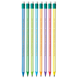 Карандаш чернографитный HB с ластиком BIC Evolution Stripes заточенный шестигранный