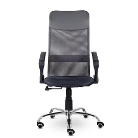 Кресло "Ультра", высокая спинка, с подлокотниками, хром, черное фото Кресло "Ультра", высокая спинка, с подлокотниками, хром, черное