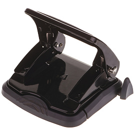 Дырокол OfficeSpace 35л., металлический, черный, с линейкой фото Дырокол OfficeSpace 35л., металлический, черный, с линейкой