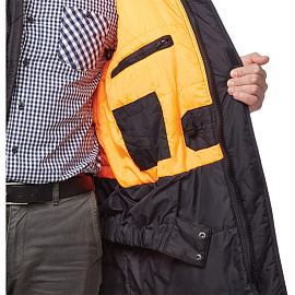 Куртка рабочая зимняя мужская Аляска удлиненная-КУ черная из ткани оксфорд (размер 52-54, рост 170-176)