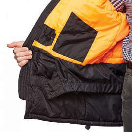 Куртка рабочая зимняя мужская Аляска удлиненная-КУ черная из ткани оксфорд (размер 52-54, рост 170-176)