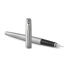 Ручка перьевая Jotter FP Stainless steel CT цвет чернил синий, цвет корпуса серебристый (артикул производителя 2030946)