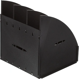 Лоток вертикальный для бумаг 240 мм Attache пластиковый черный скругленный с монолитными перегородками 3 отделения