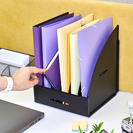 Лоток вертикальный для бумаг 240 мм Attache пластиковый чёрный 5 отделений