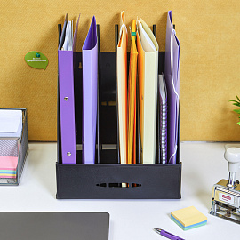 Лоток вертикальный для бумаг 240 мм Attache пластиковый чёрный 5 отделений